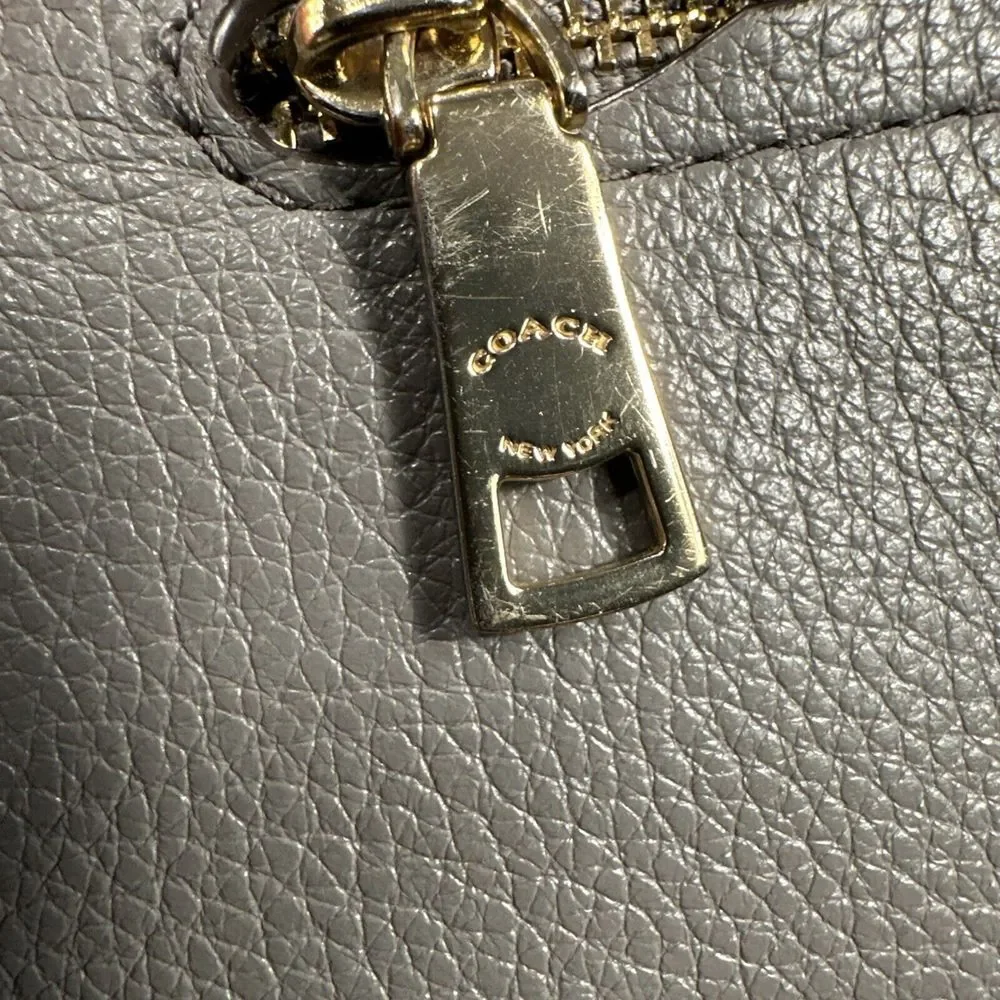 Coach F76697 Jes Colorblock Hobo Heather Gray/Black Pebbled Leather Shoulder Bag